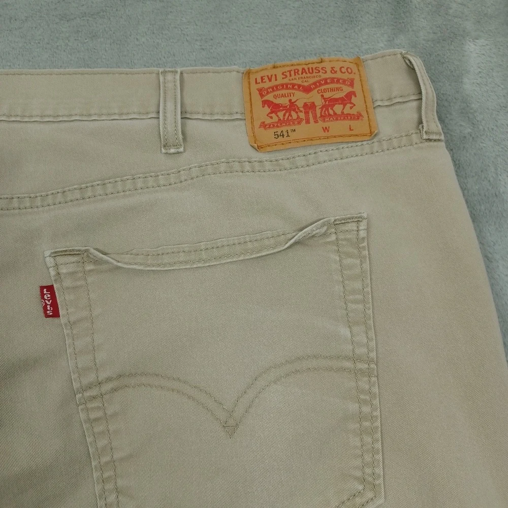 Levis 541‎ Jeans Mens 48x28 Brown Denim Athletic Tapered All Season Tech